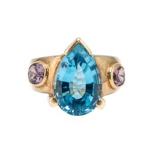 14k Gold Topaz Sapphire Ring