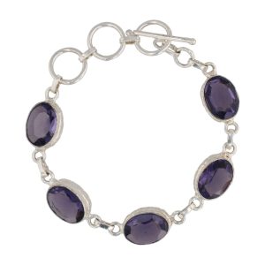 Sterling Silver Amethyst Toggle Bracelet